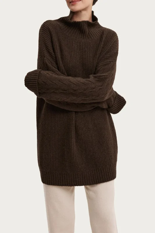 Yak Wool Turtleneck Sweater In Coffee