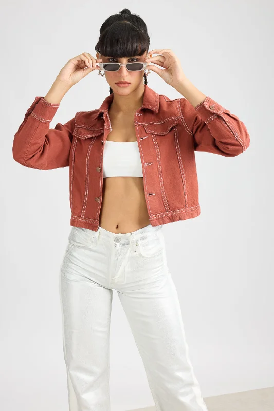 Rustic Red Denim Jacket