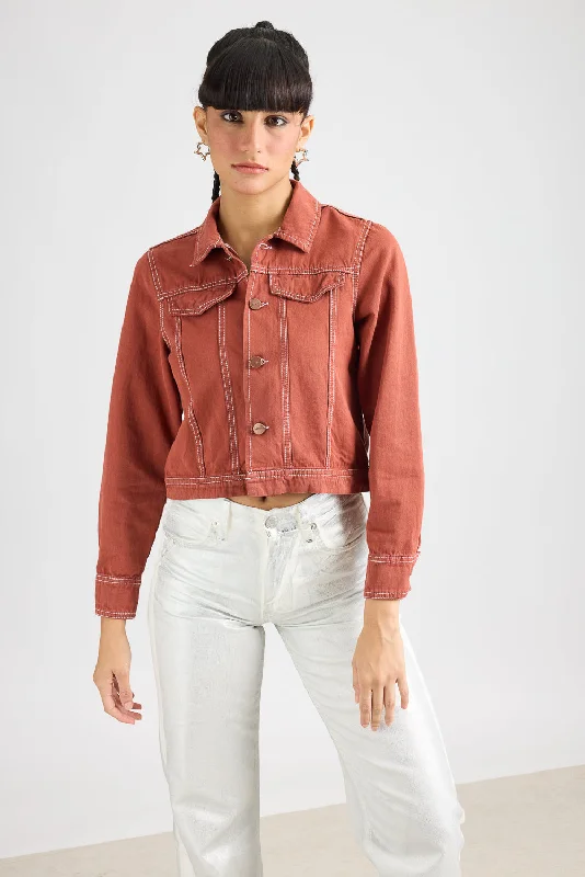 Rustic Red Denim Jacket