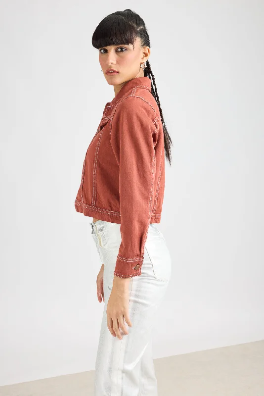 Rustic Red Denim Jacket