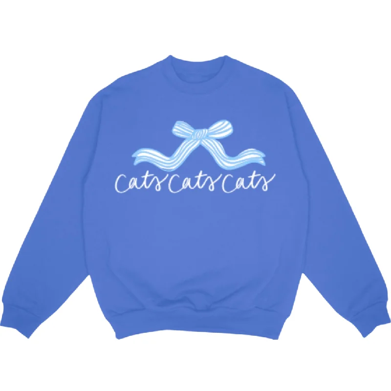 CATS BOW CREWNECK IN ROYAL