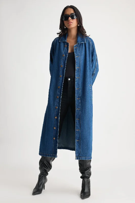 Bosslady Denim Trench Coat