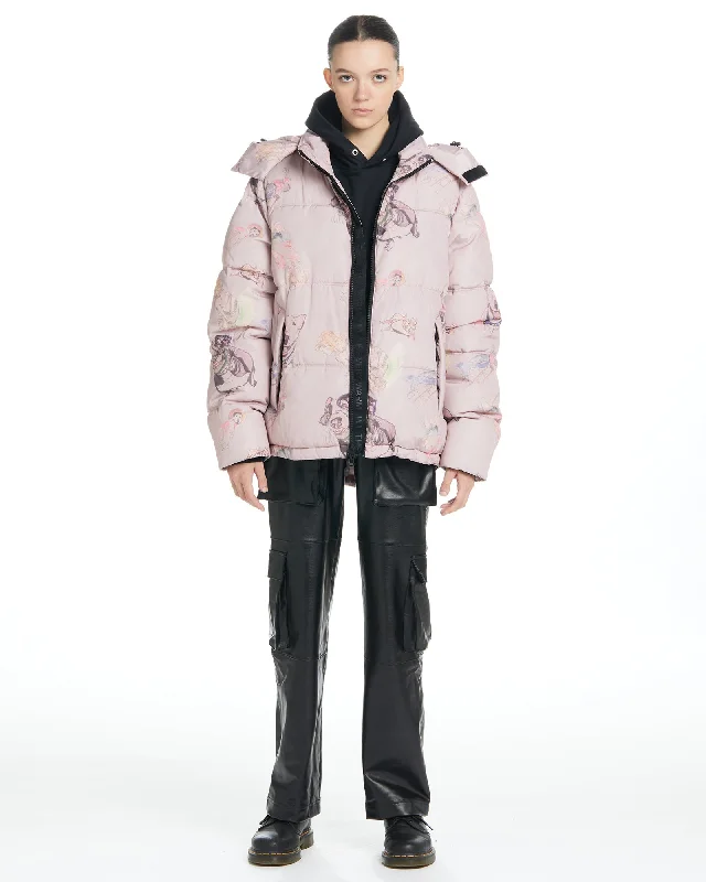 Hooded Puffer - Yuri Pink