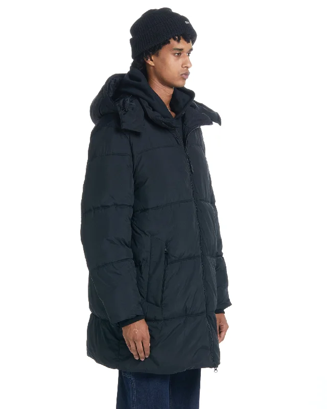 Long Hooded Puffer - Black