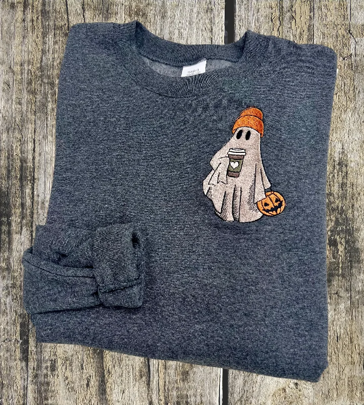 Basic Ghost Girl Embroidered Crew