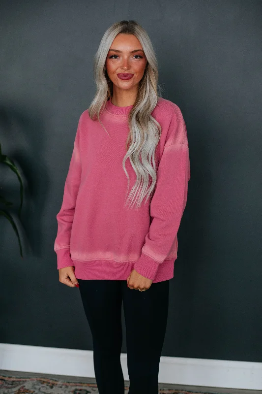 Silas Oversized Crewneck - Pink