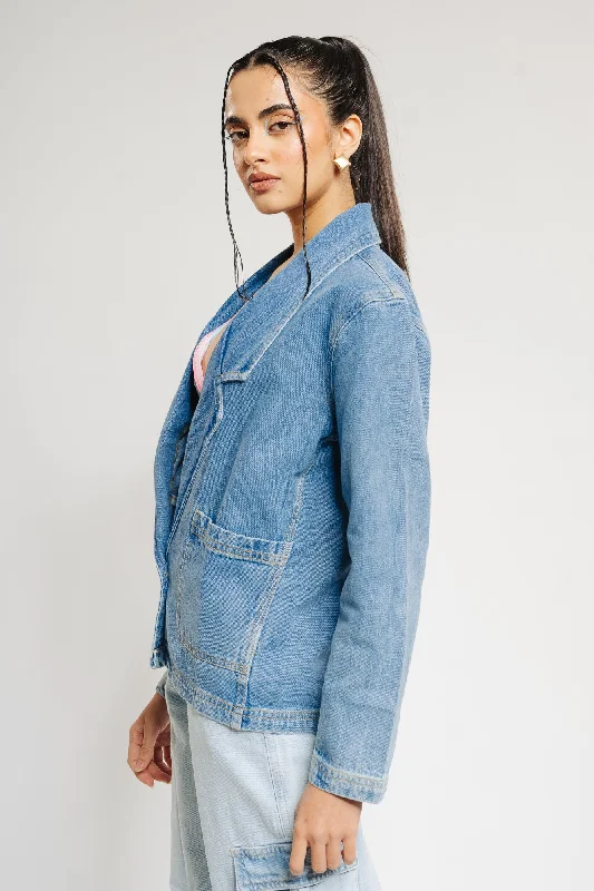 Single Breasted Denim Blazer