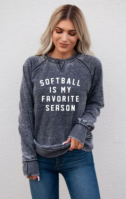 Softball is My Favorite Season Vintage Washed Sweatshirt