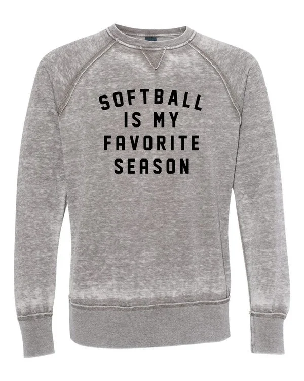 Softball is My Favorite Season Vintage Washed Sweatshirt