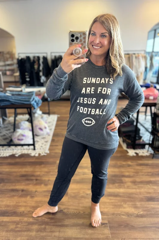 Sundays Are for Jesus & Football Graphic Sweatshirt