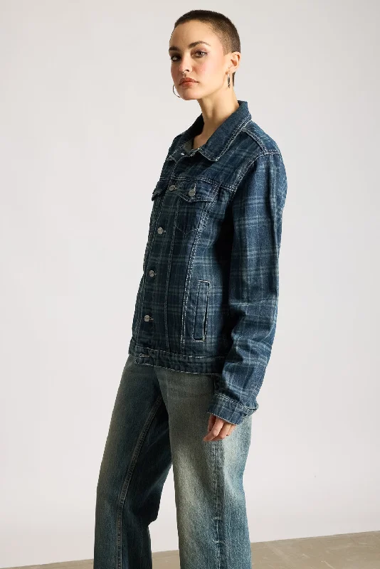 Vintage Plaid Denim Jacket