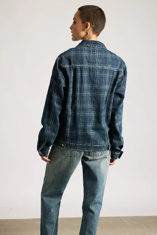 Vintage Plaid Denim Jacket