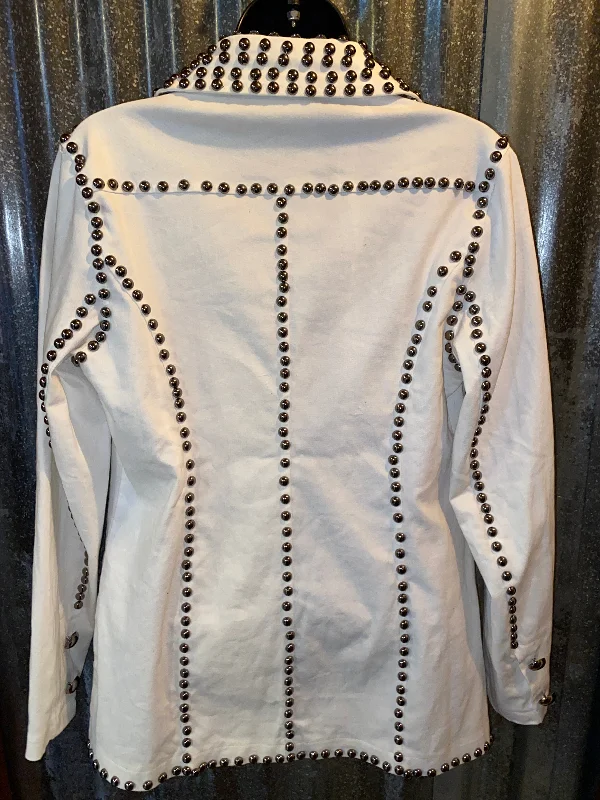 White Denim Jacket with Studs