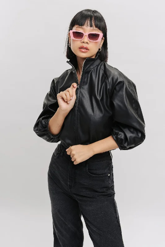 Ying Yang Bomber Crop Jacket