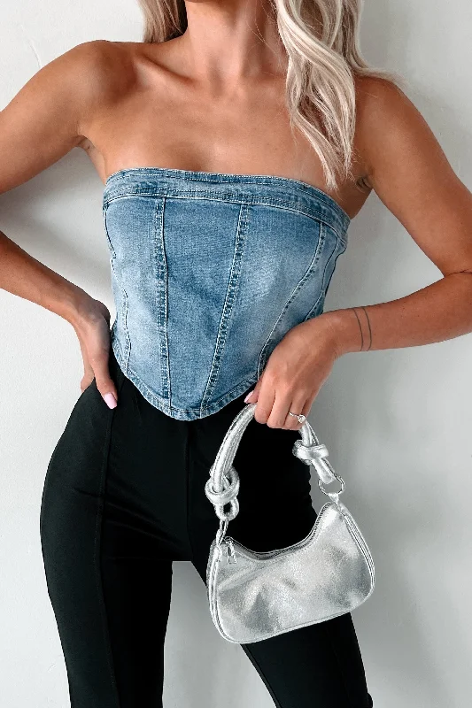 Brooklyn Baddie Denim Tube Top (Blue)