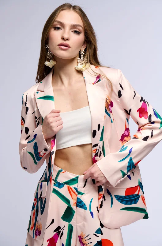 CANDY RAIN SATIN LONGLINE BLAZER