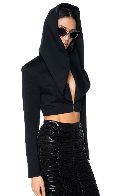 HOODED CROP BLAZER