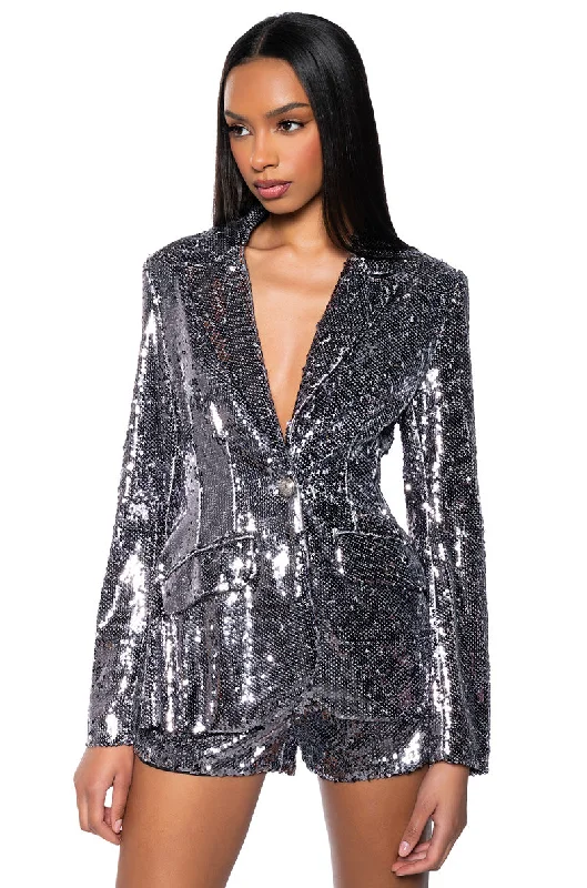 HANSEL HOLIDAY SEQUIN FITTED BLAZER