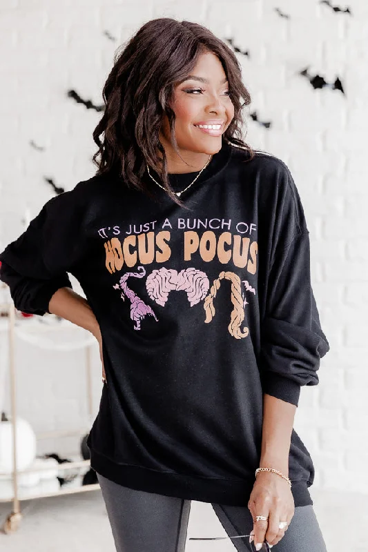 Hocus Pocus Trio Black Oversized Graphic Sweatshirt