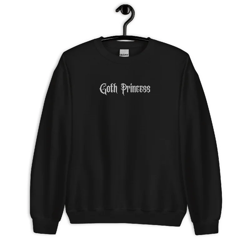 Hot Girl Goth Princess Embroidered Sweatshirt