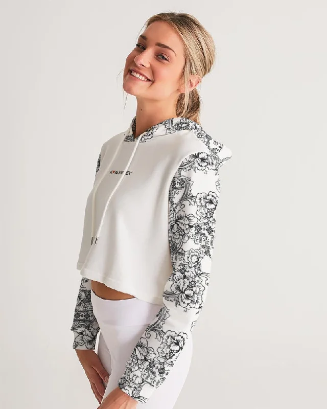 Hot Girl LOVE MONEY Women's All-Over Print Cropped Hoodie