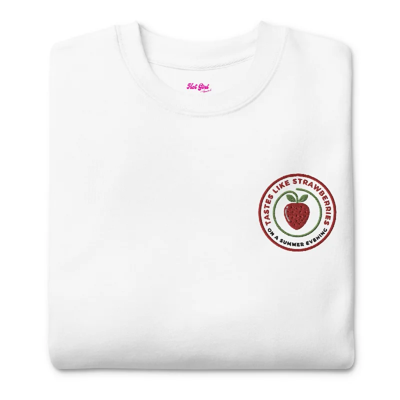 Hot Girl Strawberry Embroidered Premium Sweatshirt