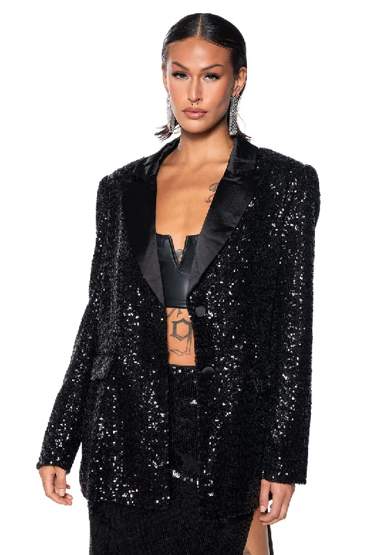 MET GALA BLACK SEQUIN BLAZER