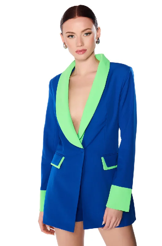 MIDNIGHT IN PARIS FITTED BLAZER IN BLUE