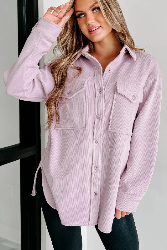 Show You Kindness Ribbed Oversized Shacket (Lilac)