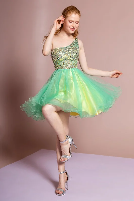 Steals and Deals Await!One Shoulder Homecoming Short Prom Dress Sale